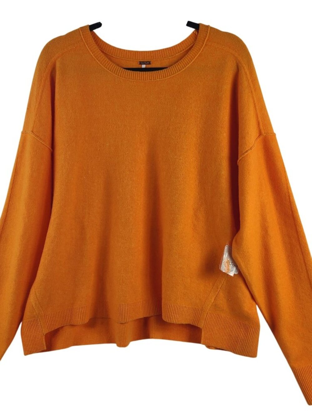 Free People Bright Marigold Oversized Pullover Sweater Sz Large Cozy Knit